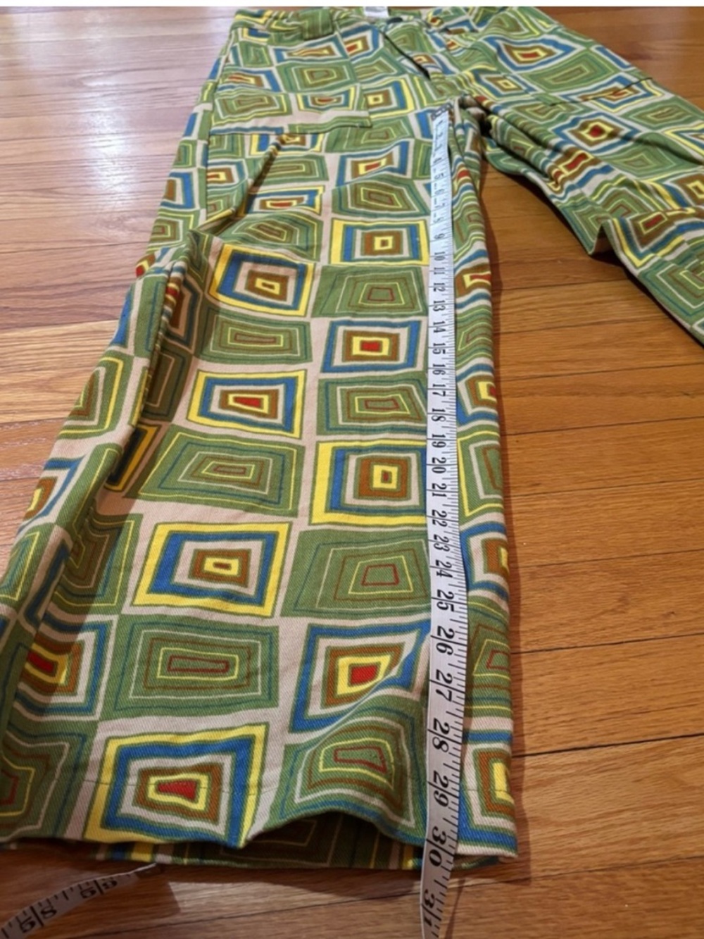 Lucy & Yak Geometric Green Square Print Pants - Picture 5 of 7